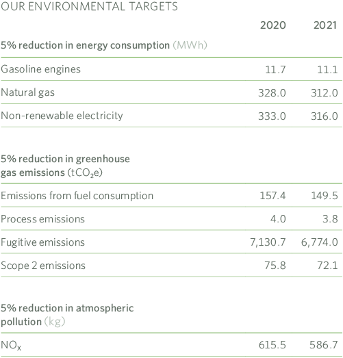 Environmental Targets MRG
