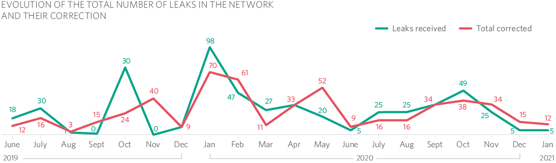 Evolution Leaks in the Network and their Correction MRG